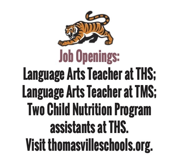 Job openings in Thomasville City Schools District