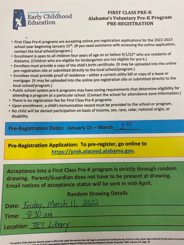 Pre-K registration form 2022