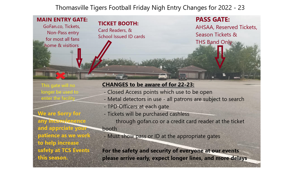 Entry changes to Anderson Field