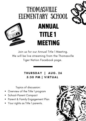TES Title 1 Meeting flyer 8-17-2021