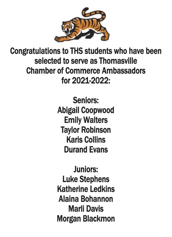 Chamber Ambassadors notice 9-16-2021