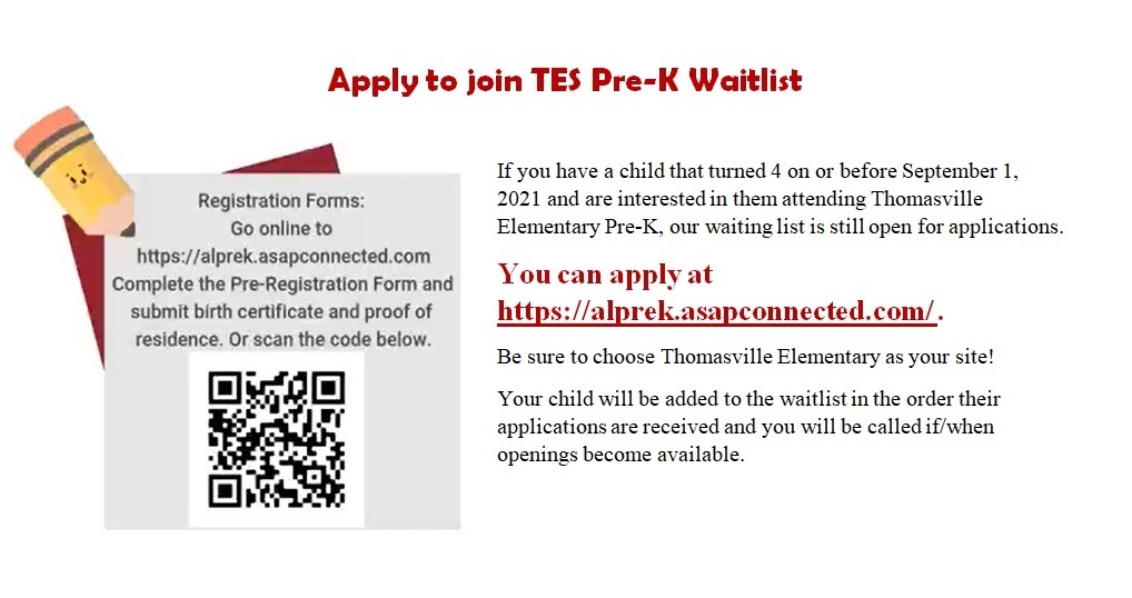 Pre-K Wait List notice 9-23-2021