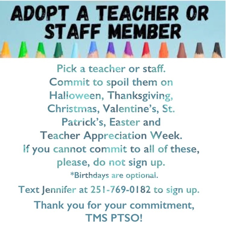 Adopt a Teacher or Staff Member at TMS