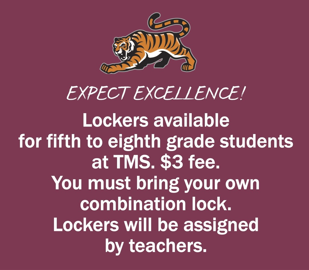 Lockers available for TMS students
