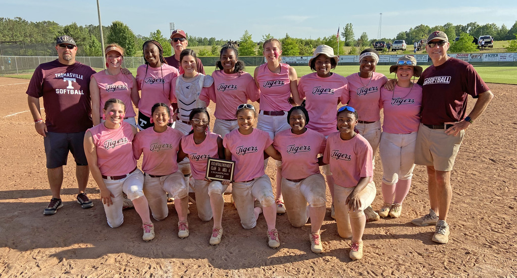 The THS varsity softball team beat Excel 5-4 May 4 to win the area tournament championship at Jan Overstreet Field. The team will begin play May 9 in the State South Regionals in Gulf Shores.