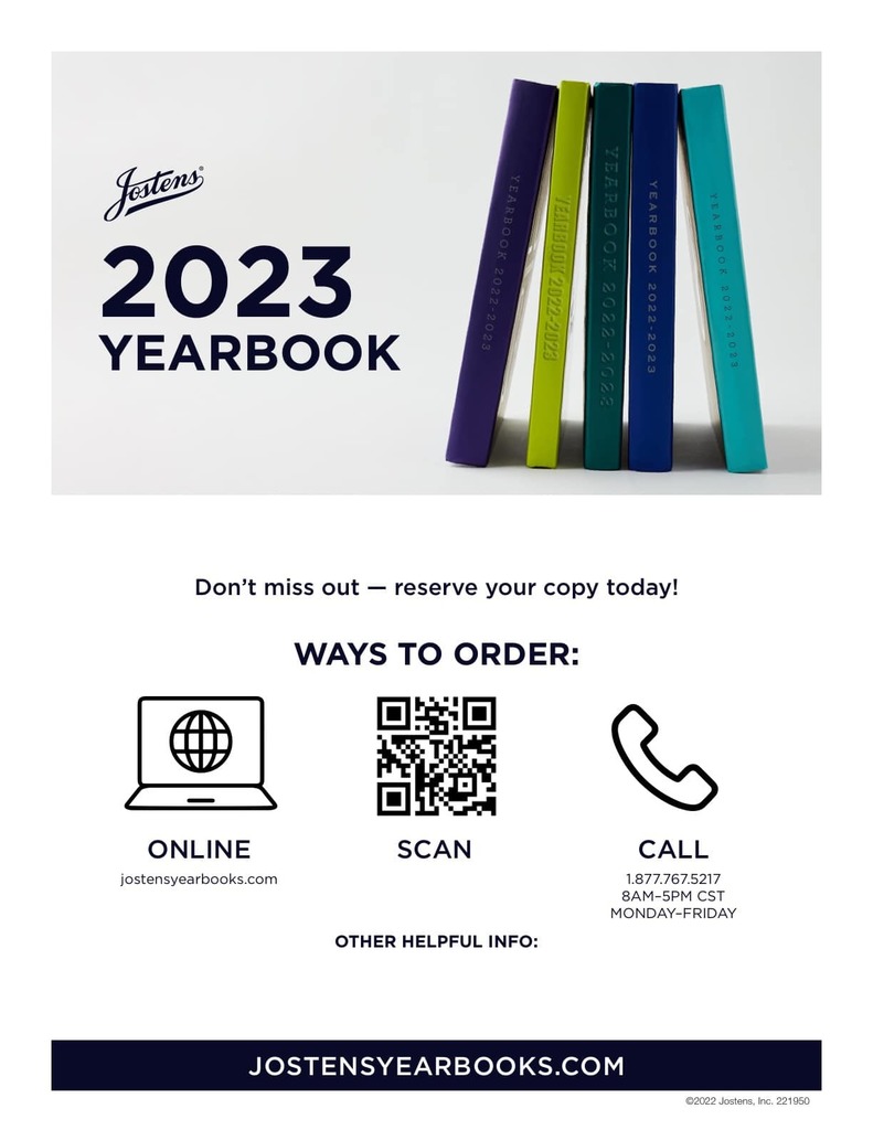 Order the THS 2023 Yearbook! https://jostensyearbooks.com/?REF=A00199900 Orders must be submitted by Friday, May 19 for the best price. Also, Personalized orders must be submitted Friday.